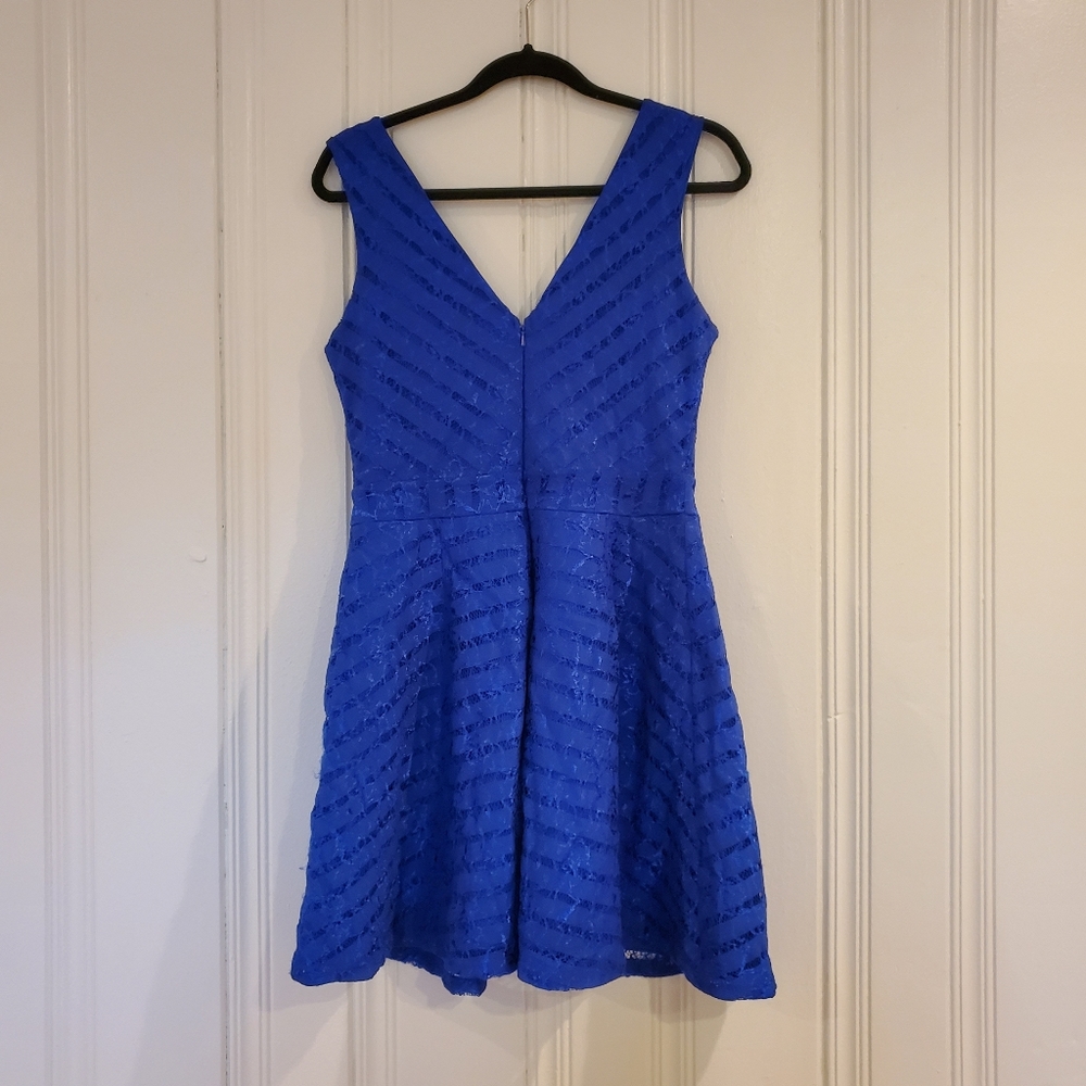 Lipsy London Blue Skater Mini Summer Dress